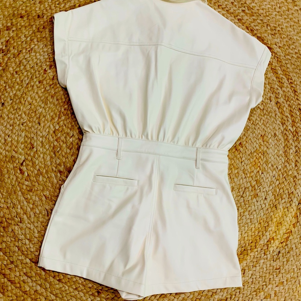 Faux Leather Utility Romper